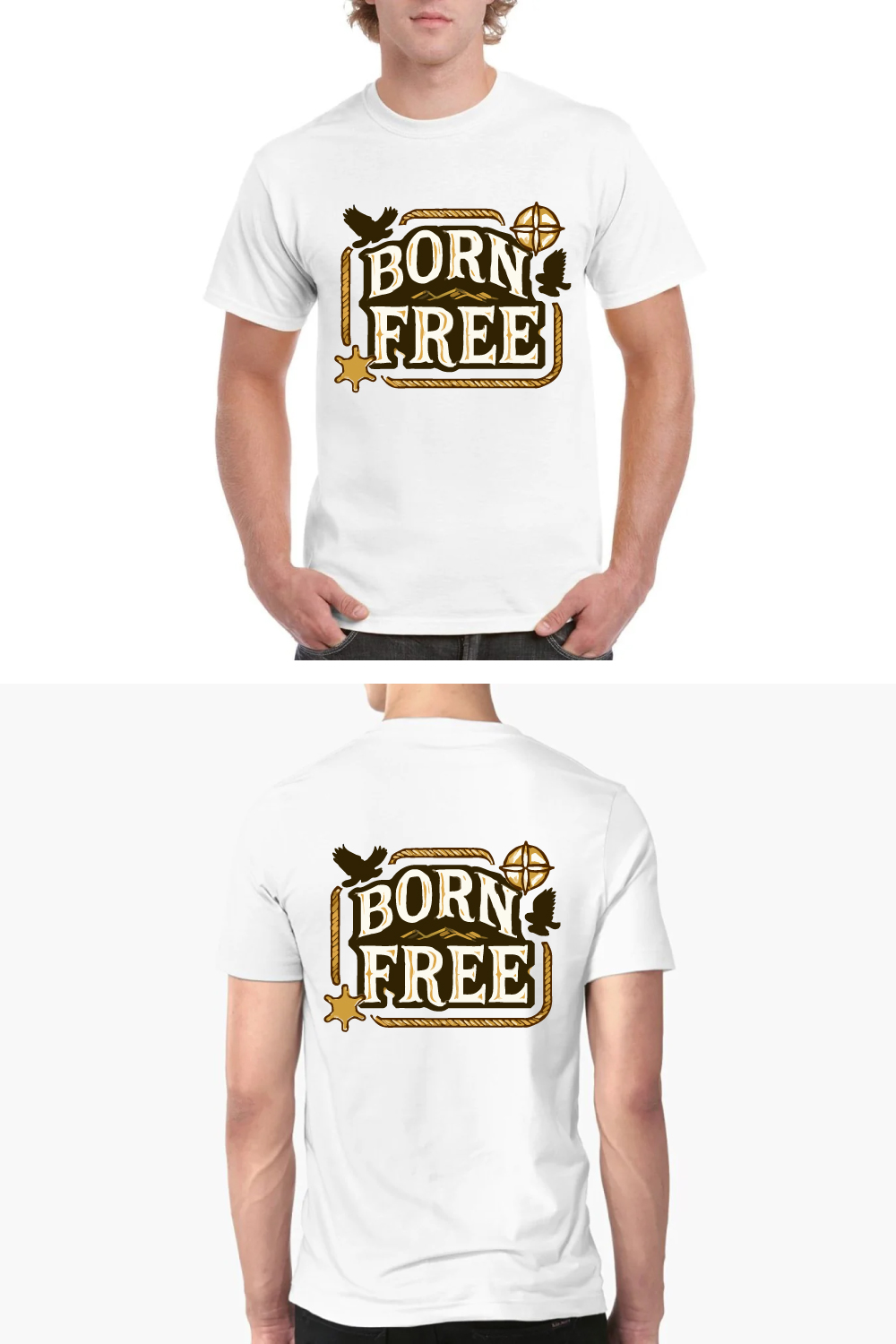 Born Free T-Shirt Eagle Western Vintage Adventure pinterest preview image.