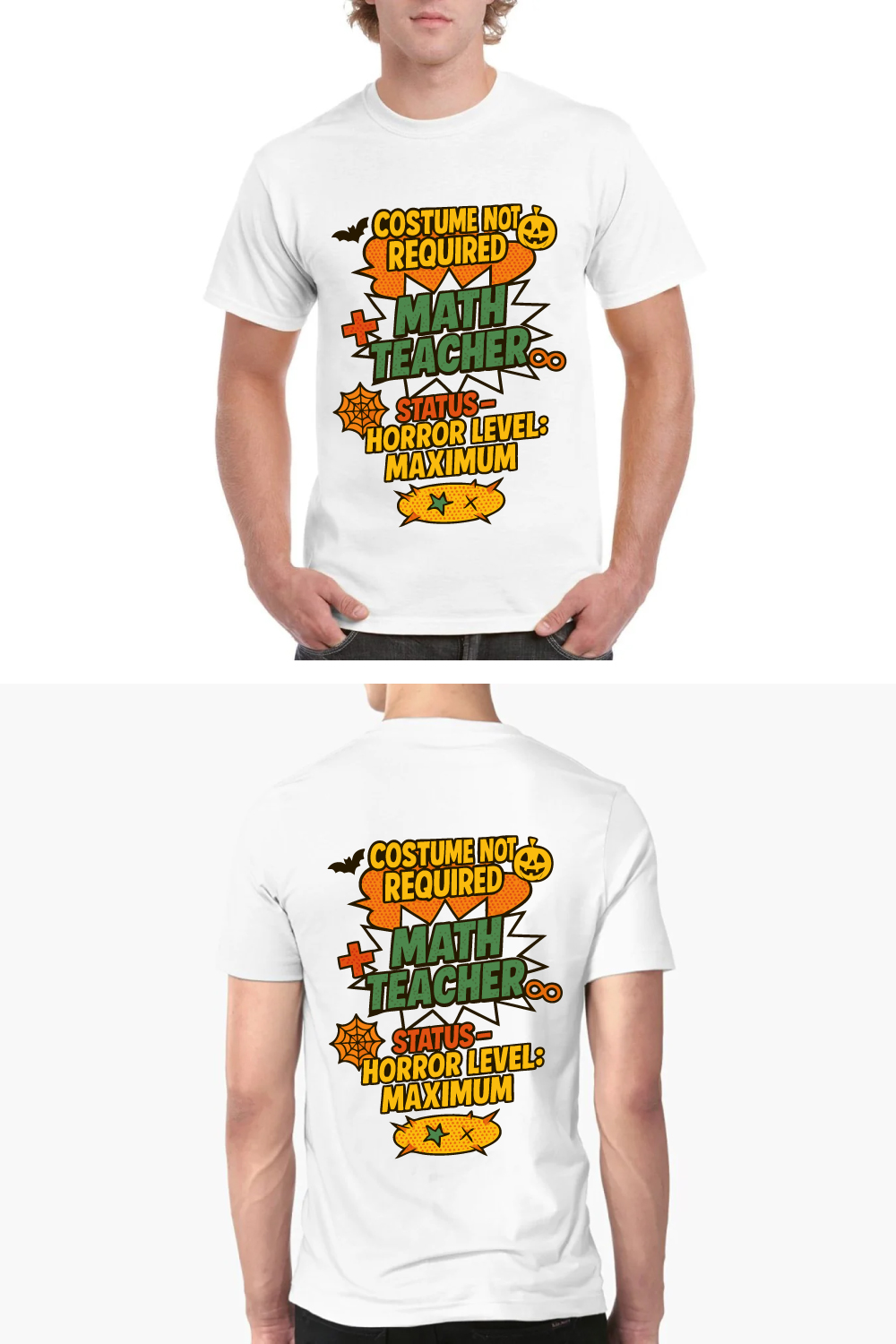 Halloween Math Teacher Costume Not Required Tee pinterest preview image.