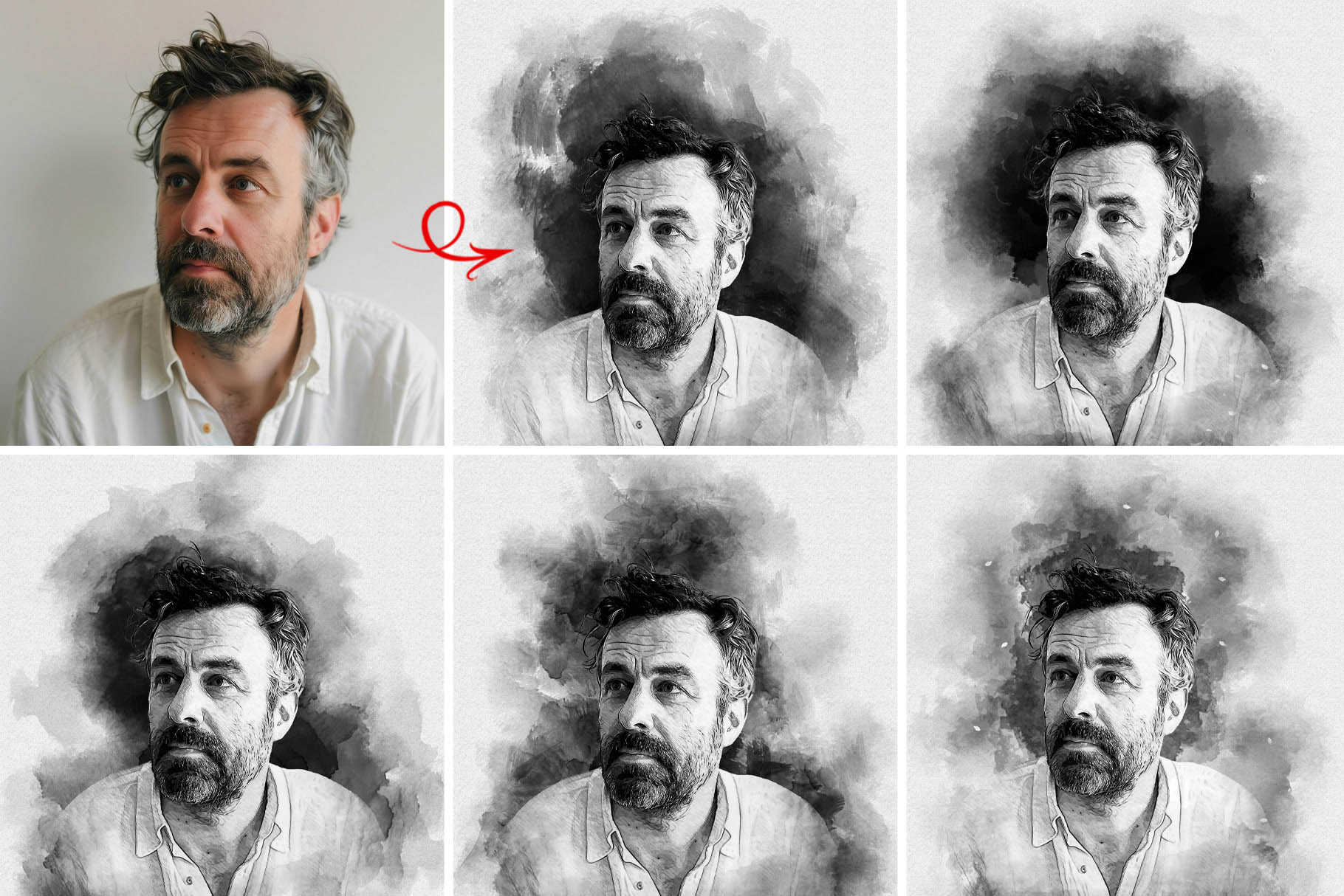 monochrome sketch art photo effect 07 610