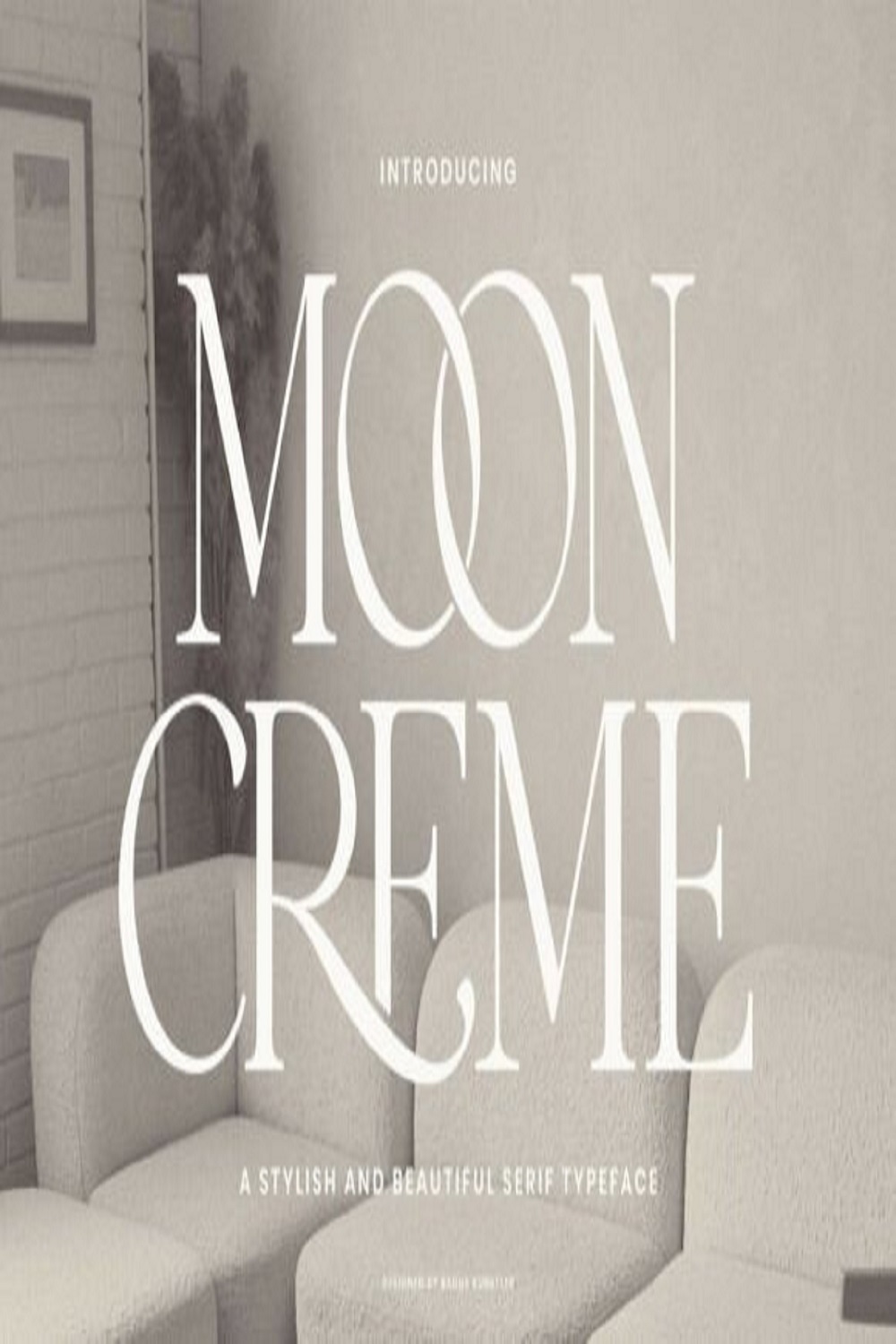 Moon Creme Font pinterest preview image.