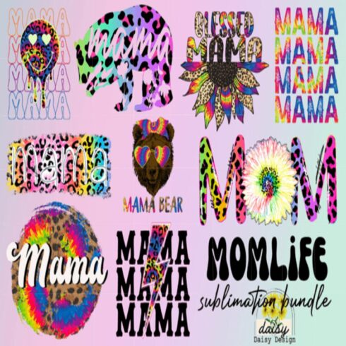 Mothers Day Sublimation PNG Bundle cover image.