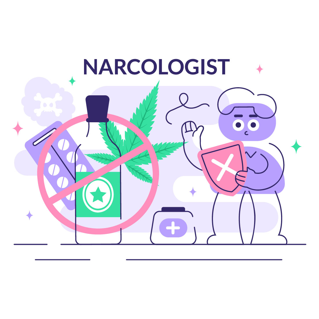 10 Narcologist Vector Illustration preview image.