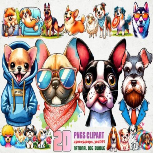 National Dog Day PNG Bundle cover image.