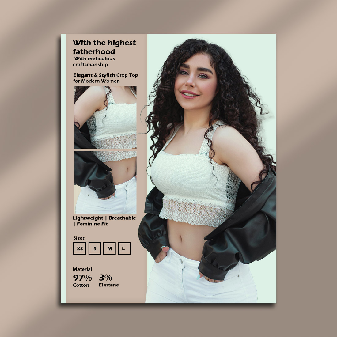 Trendy Crop Top PSD Template for Women’s Fashion Ads & Apparel Mockups preview image.