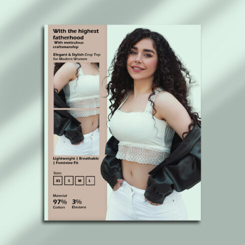 Trendy Crop Top PSD Template for Women’s Fashion Ads & Apparel Mockups cover image.