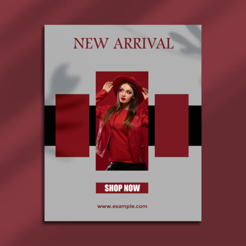 Modern Fashion New Arrival Instagram Post PSD Template – Red Theme cover image.