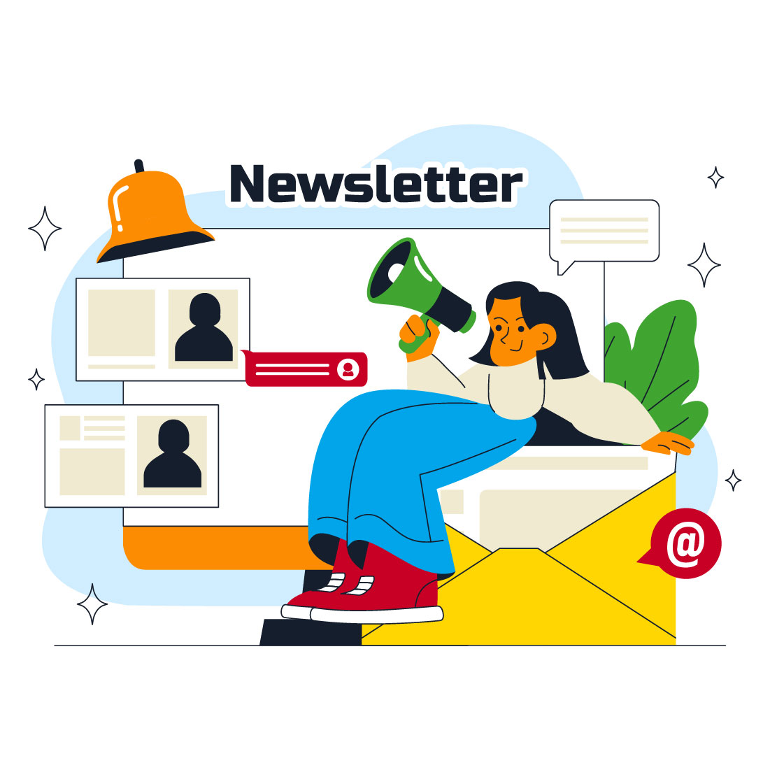 10 Email Newsletter Illustration preview image.