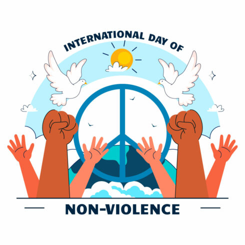 10 International Day of Non-Violence Illustration cover image.