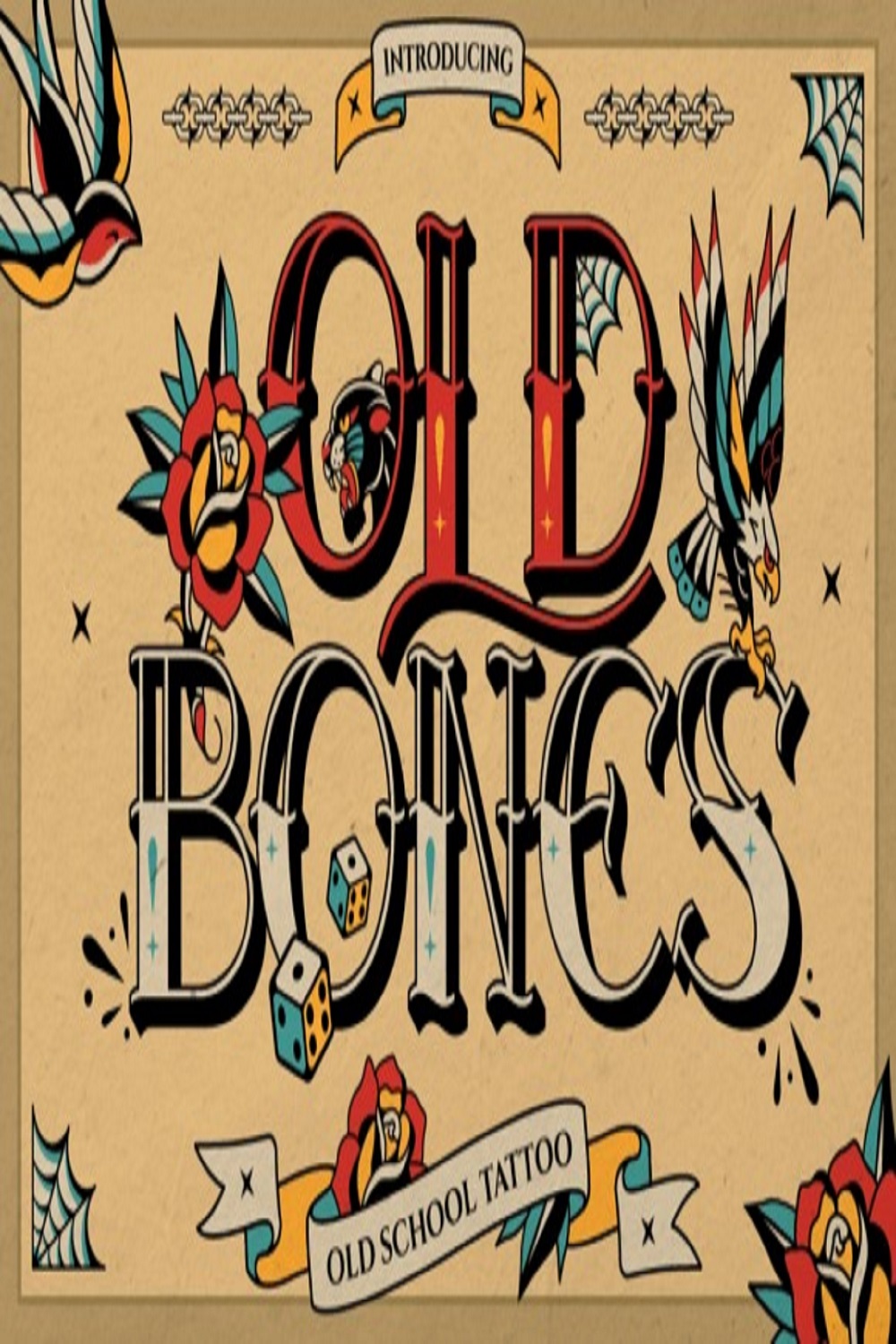 Old Bones Font pinterest preview image.
