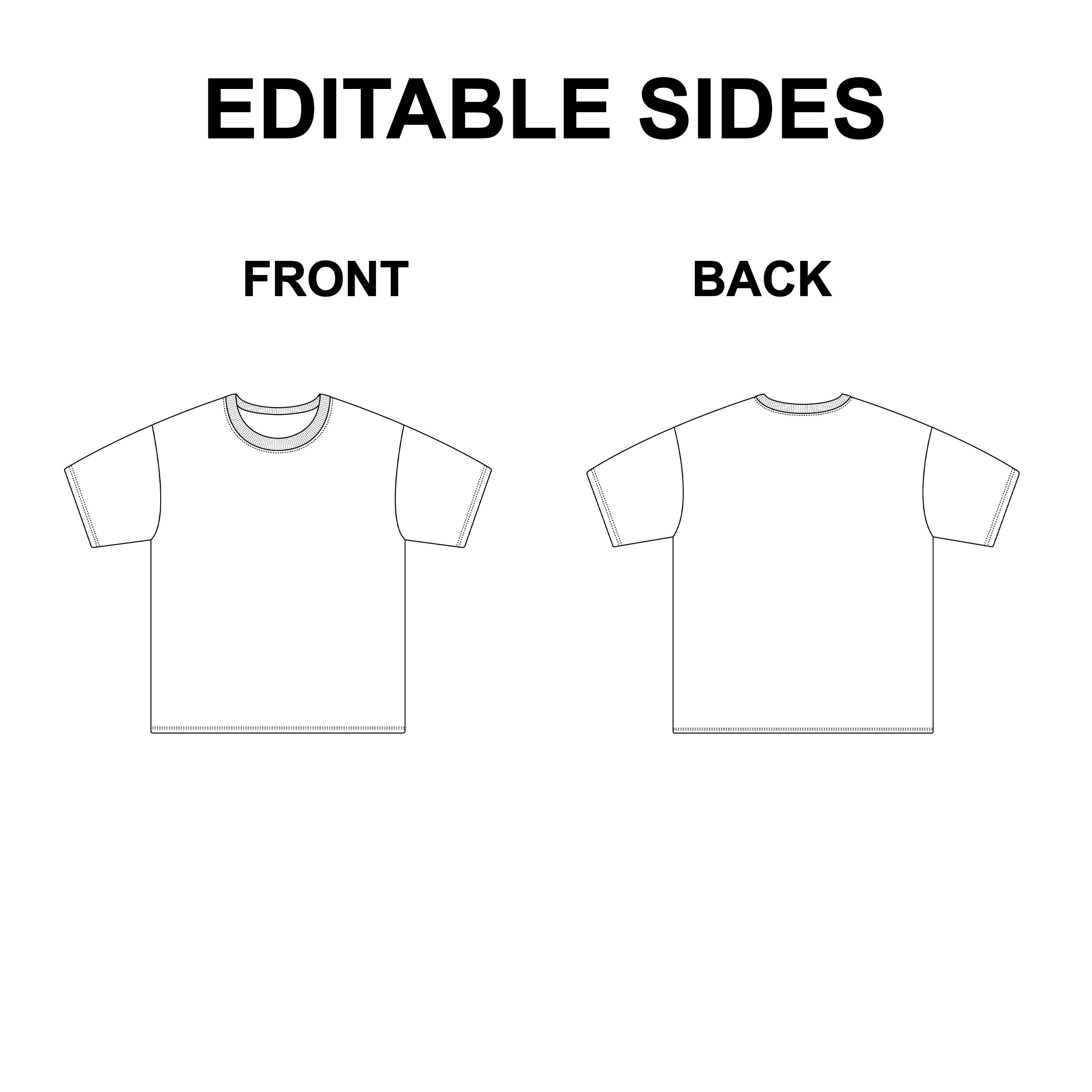Oversize Tshirt Vector Flat Mockup preview image.