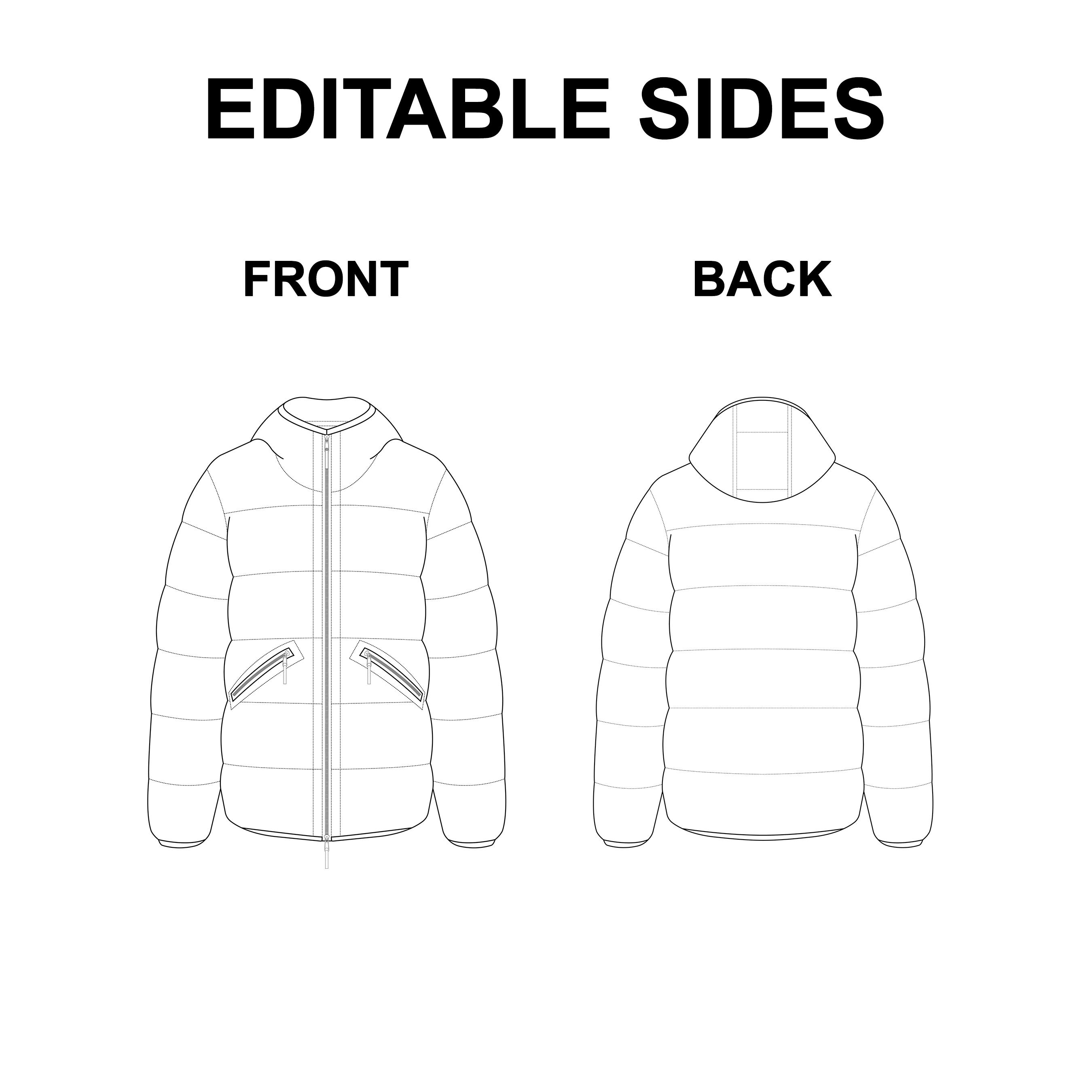 Padded Jacket Vector Sketch Mockup preview image.