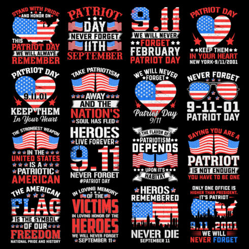 20th Patriot Day T Shirt Design Bundle 1 cover image.