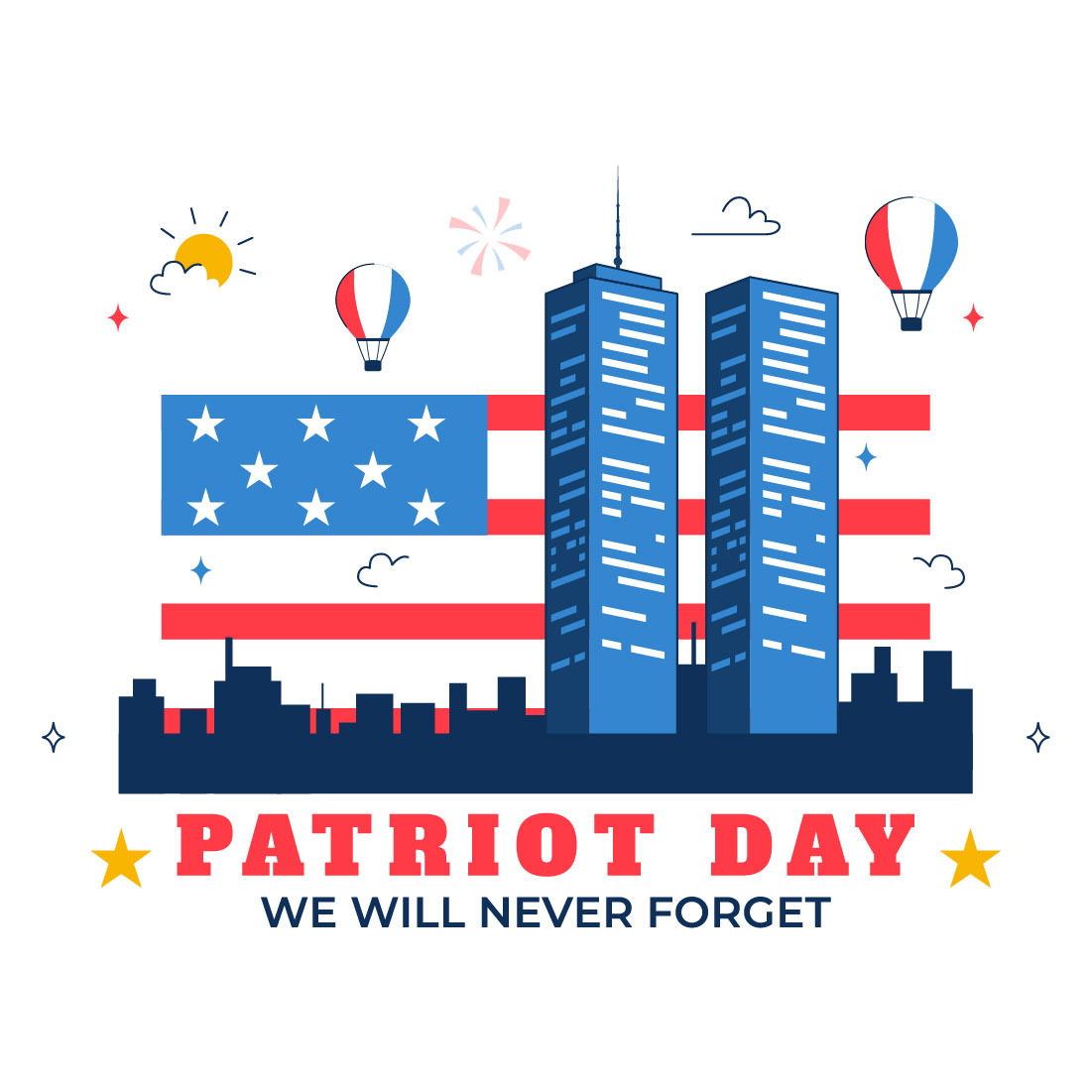 10 Happy USA Patriot Day Illustration preview image.