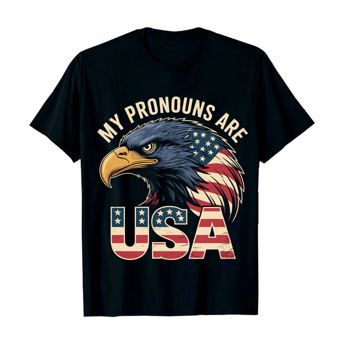 2 Design Majestic eagle with American flag and bold U S A text American flag day PNG T shirt Design cover image.