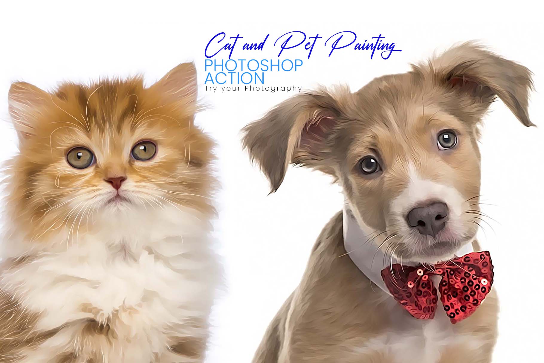 pet oil painting photoshop action cover 883
