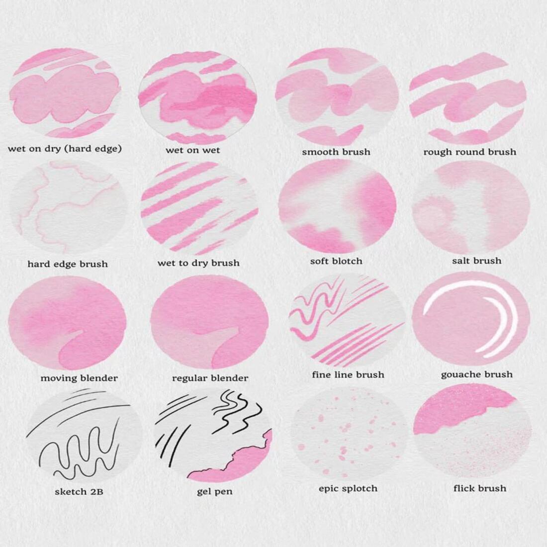 Realistic Watercolor Brushes for Procreate preview image.
