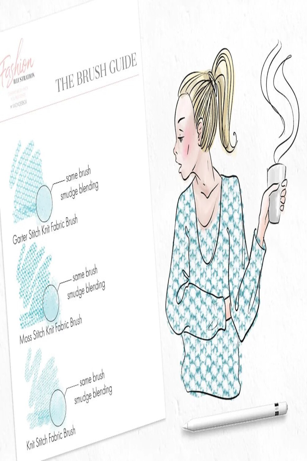 Fashion Illustration Toolset for Procreate pinterest preview image.