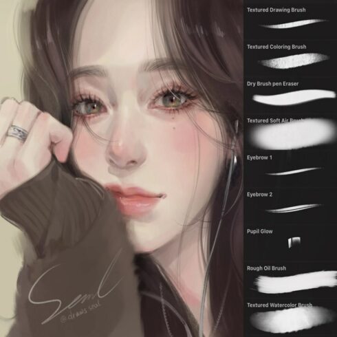 Full of Texture - Portrait & Hair Brushes for Procreate cover image.