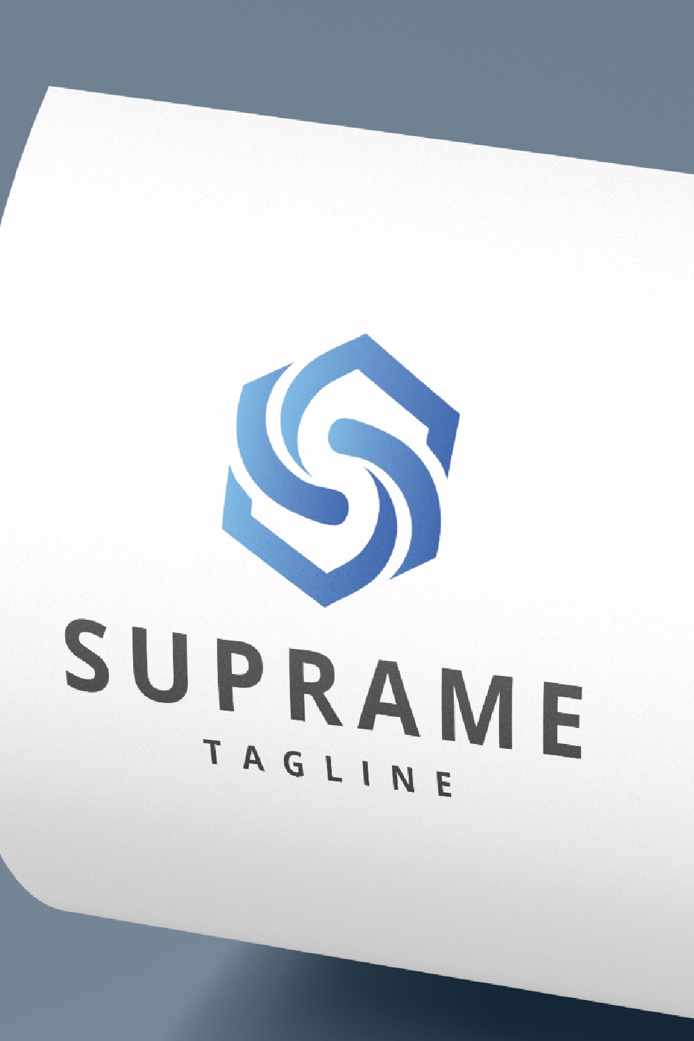 Hexagonal Flowing S Letter Logo pinterest preview image.