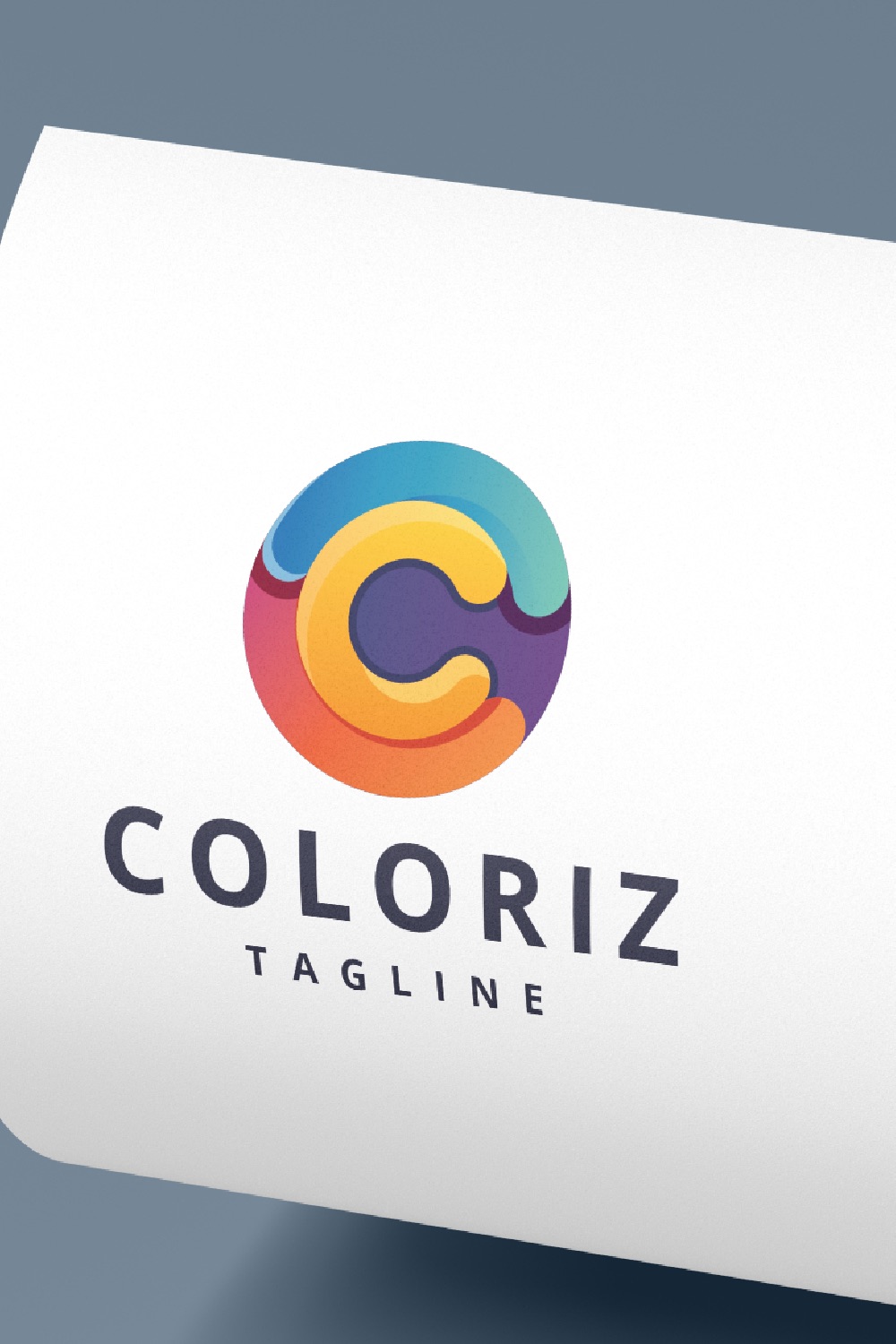 Colorful Circular C Letter Logo pinterest preview image.