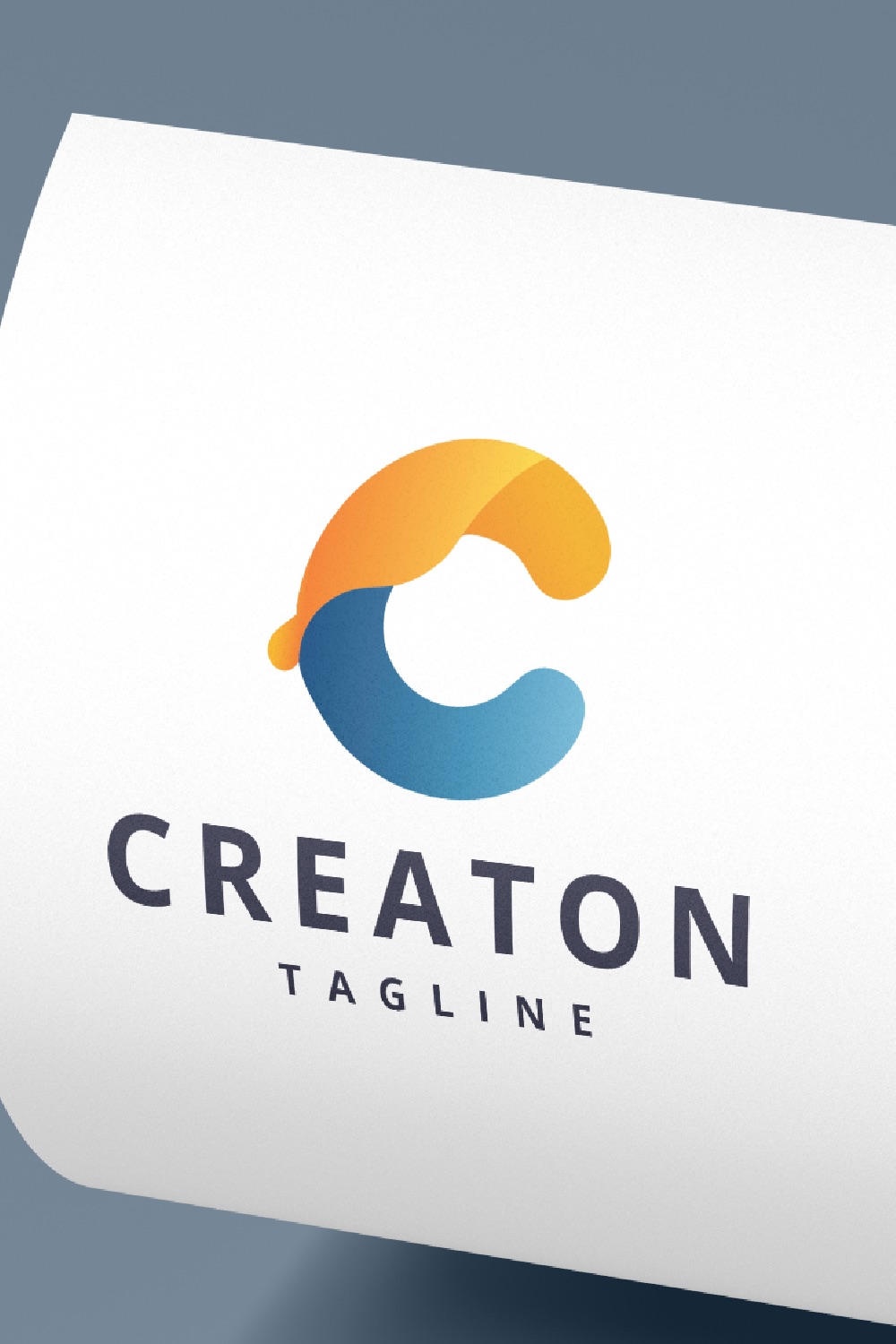 Abstract Flowing C Letter Logo pinterest preview image.