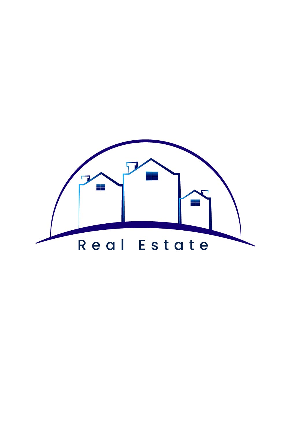 Modern Real estate logo with gradient Blush Effect- Minimal and Unique Design pinterest preview image.