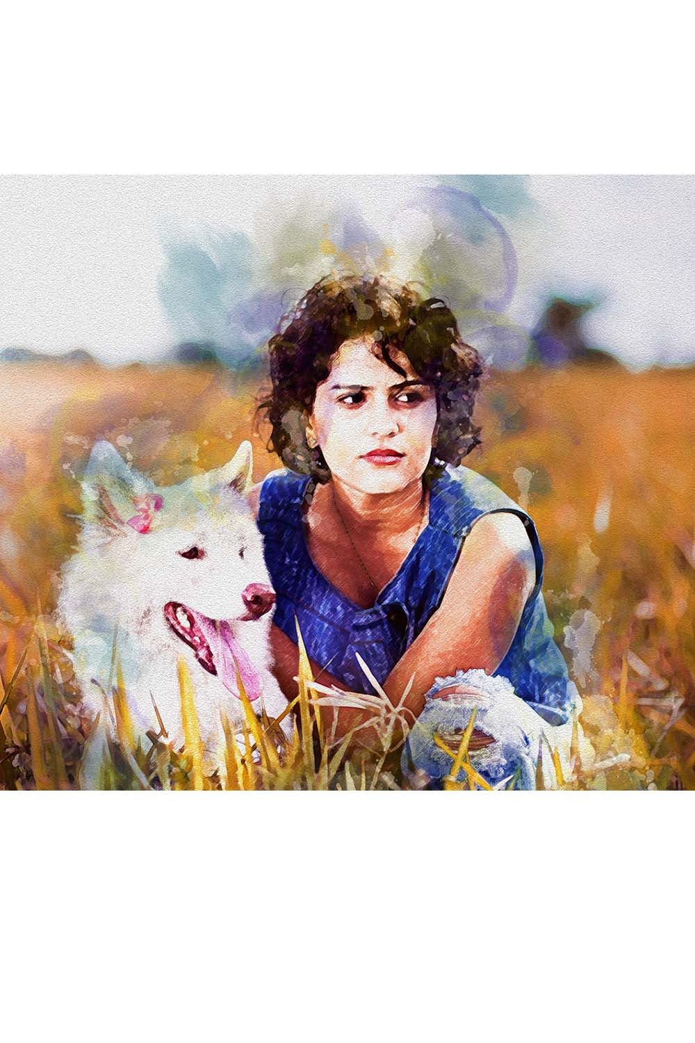 Watercolor Paint Effect Photoshop Action pinterest preview image.