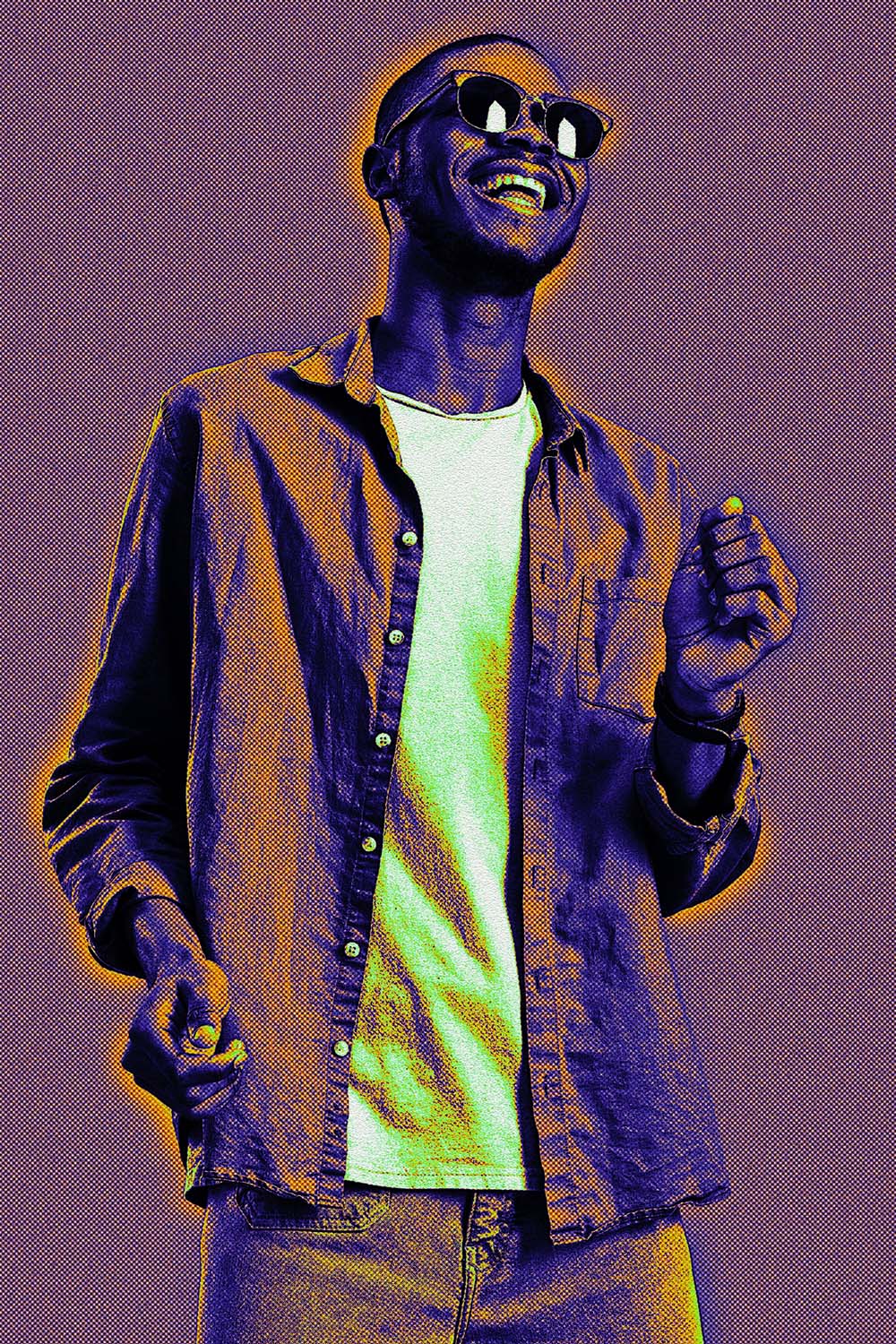 Duotone Comic Art Photoshop Action pinterest preview image.
