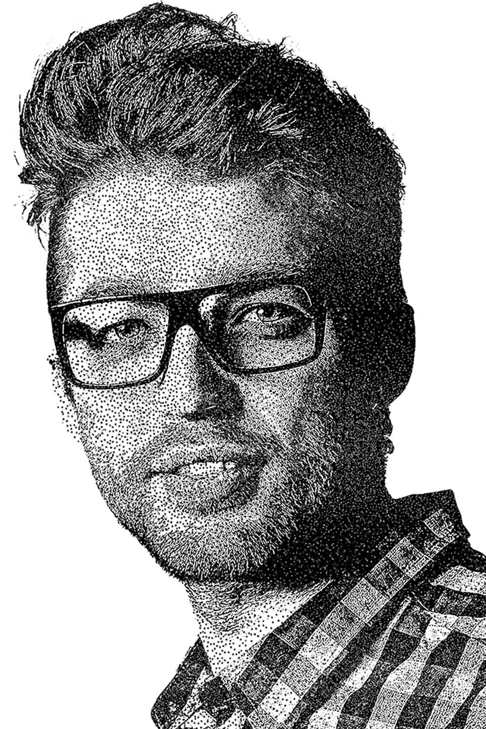 Hedcut Stipple Art Photoshop Action pinterest preview image.