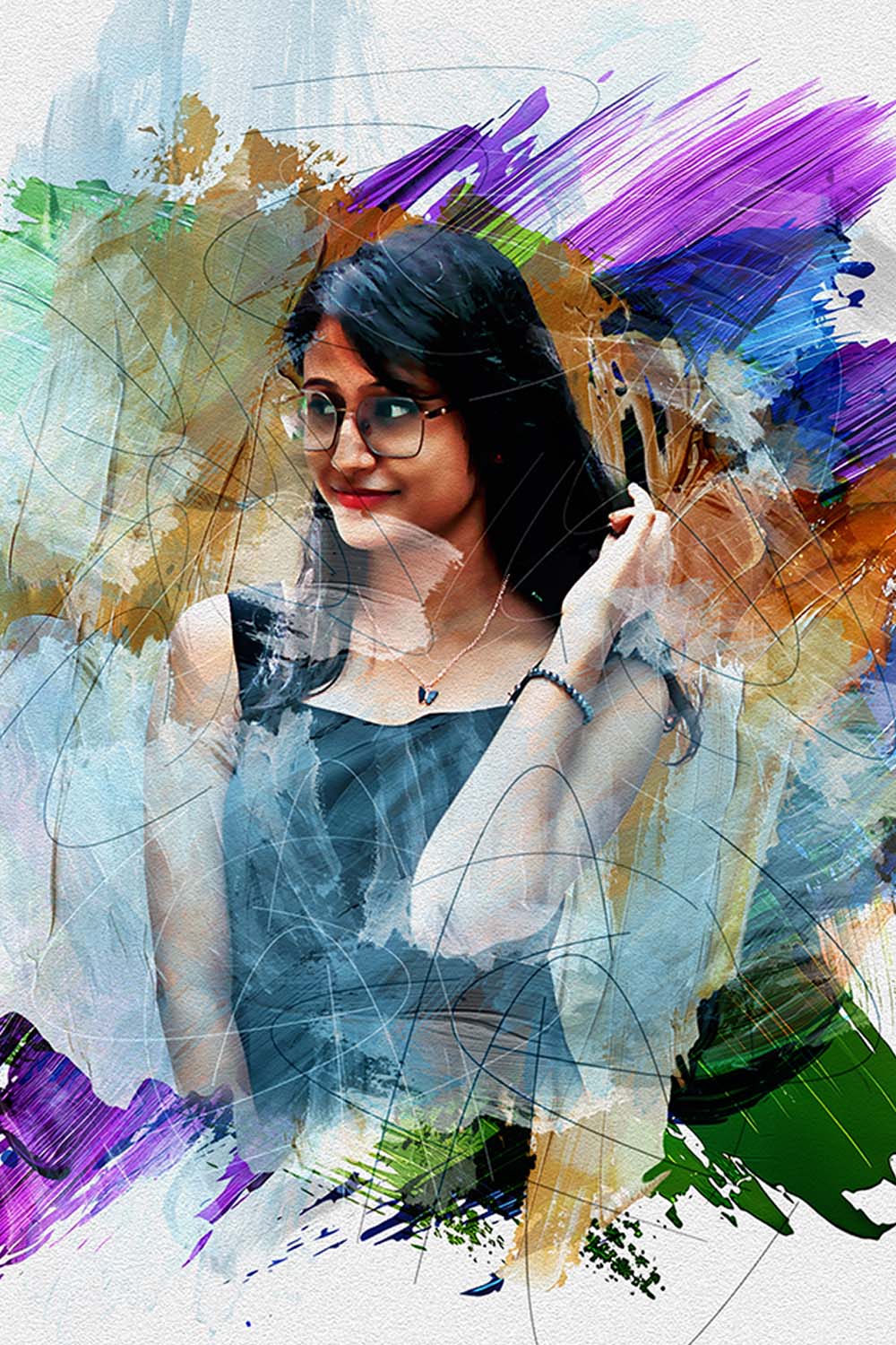 Artistic Painting Effect Photoshop Action pinterest preview image.