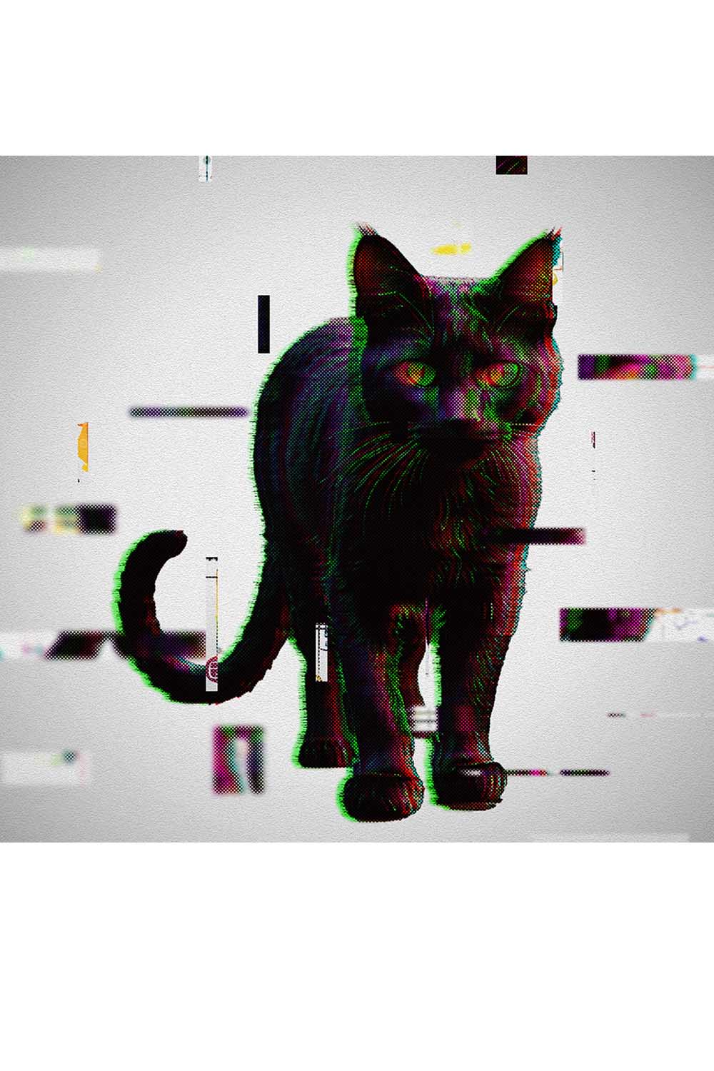 Digital Glitch Effect Photoshop Action pinterest preview image.
