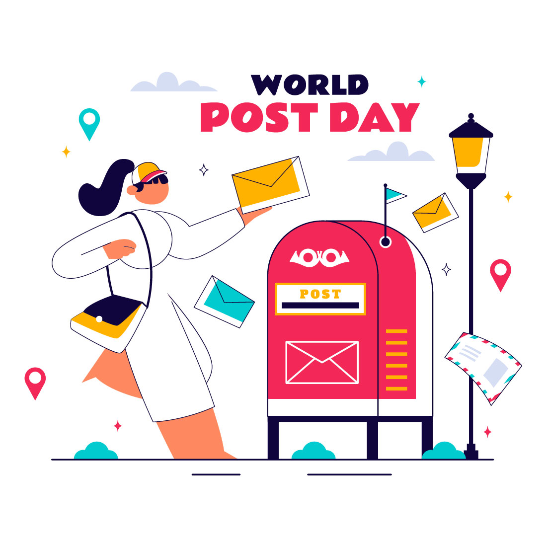 11 World Post Day Illustration cover image.
