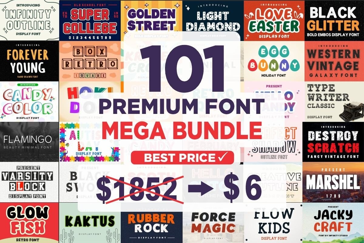 premium font mega bundle bundles 99