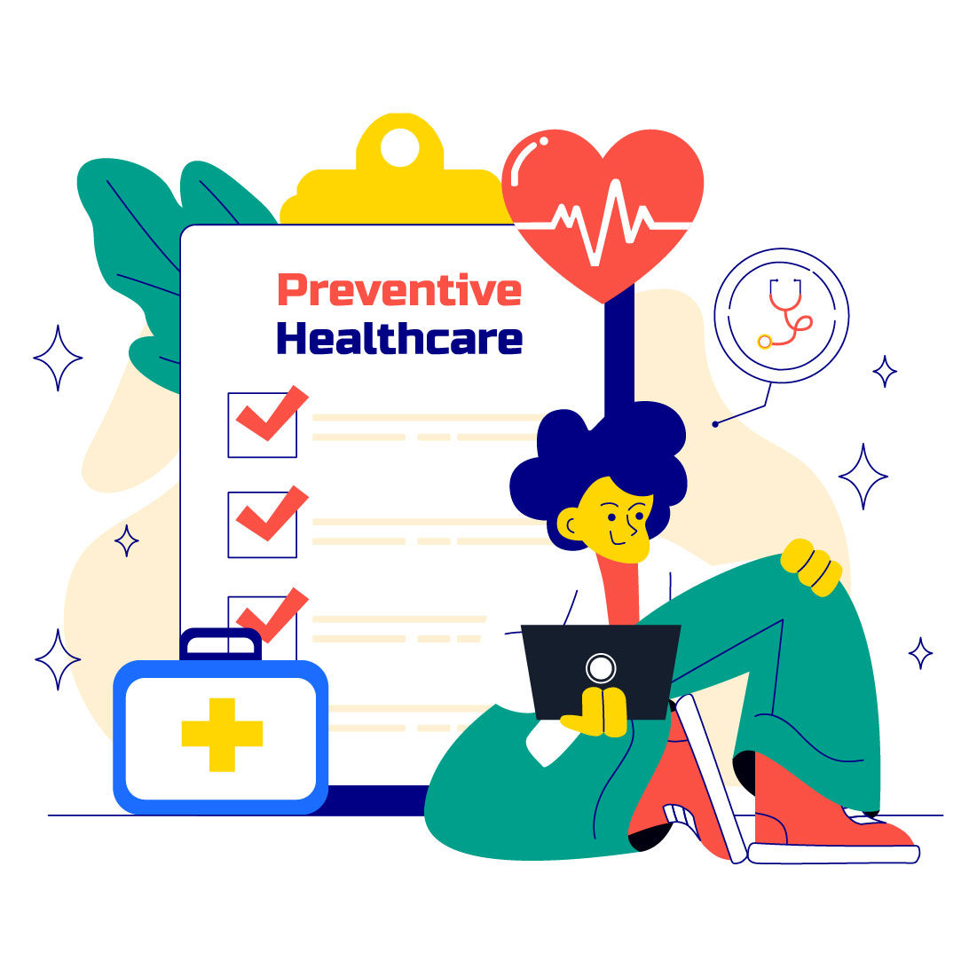 10 Prevention Healthcare Illustration preview image.