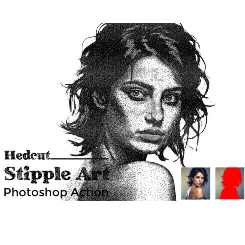 Hedcut Stipple Art Photoshop Action cover image.