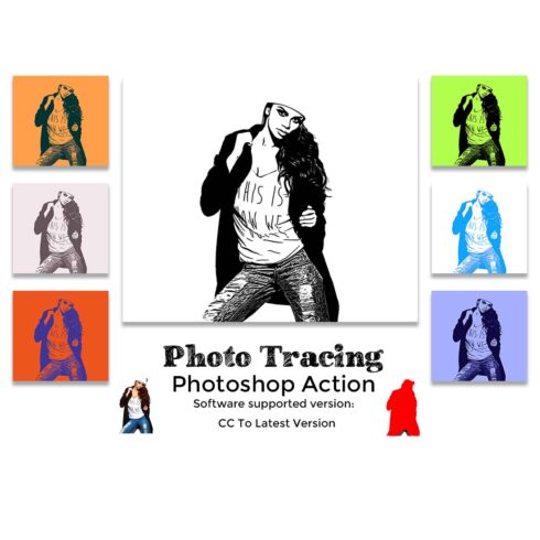 Photo Tracing Photoshop Action cover image.