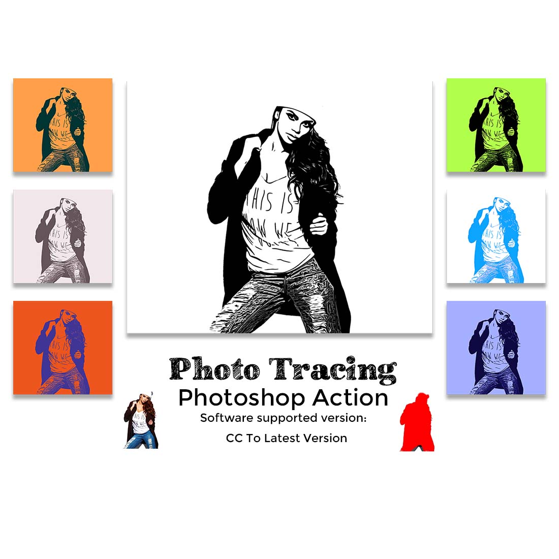 Photo Tracing Photoshop Action cover image.