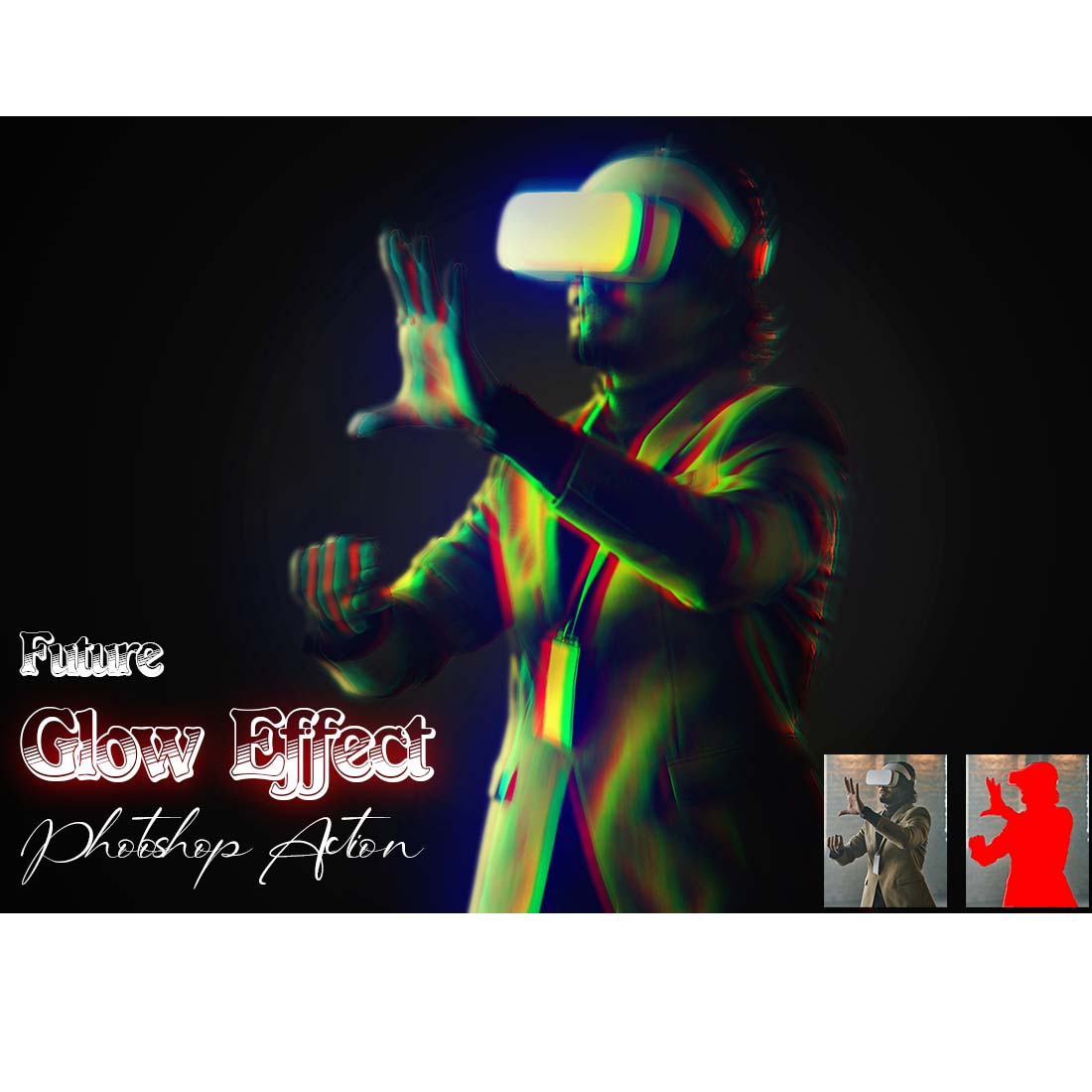 Future Glow Effect Photoshop Action cover image.