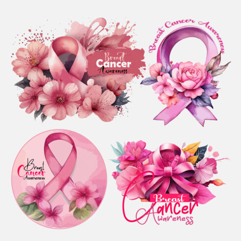 International Breast Cancer Awareness day bundle design cover image.