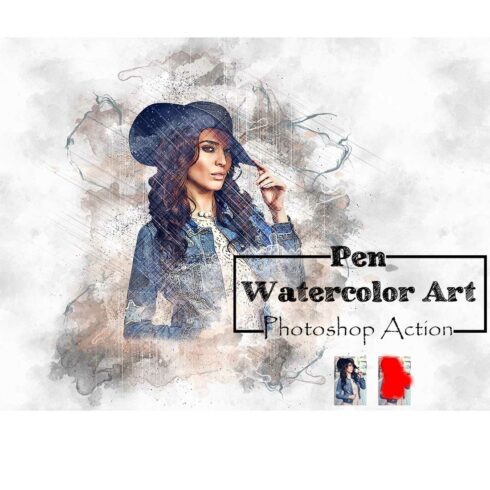 Pen Watercolor Art Photoshop Action cover image.