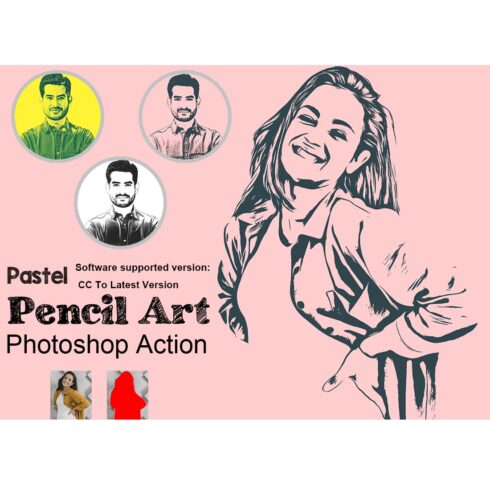 Pastel Pencil Art Photoshop Action cover image.