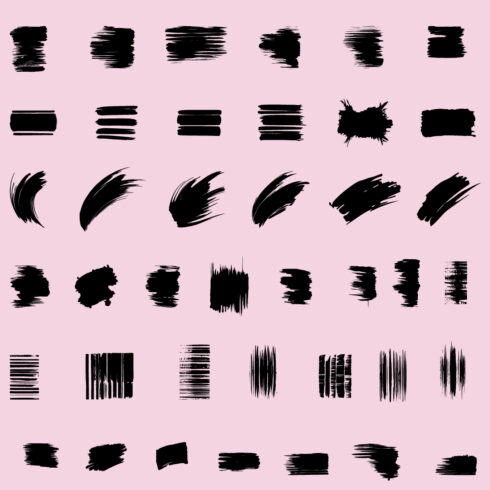 vector brush Silhouette grunge and stroke black texture Bundle cover image.