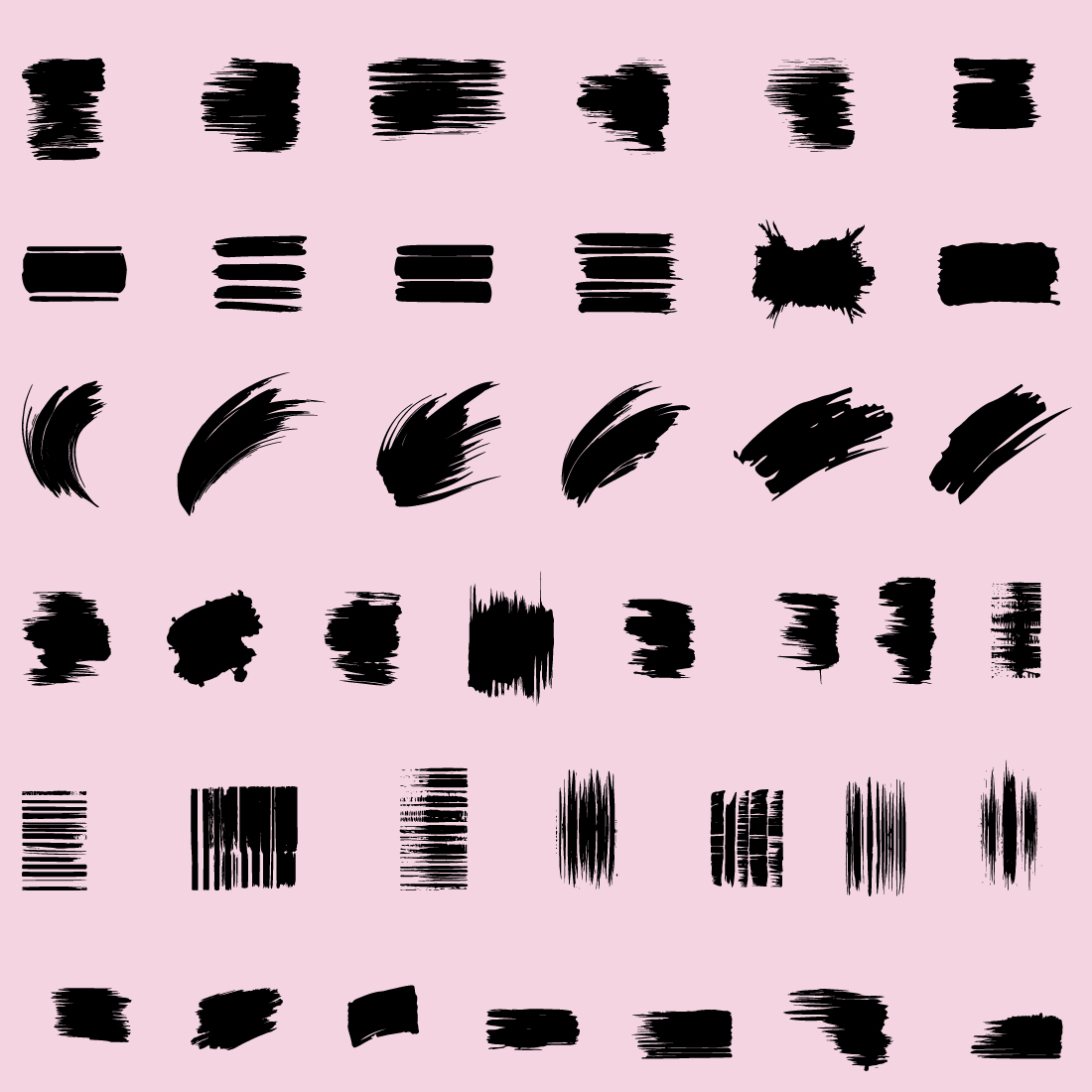 vector brush Silhouette grunge and stroke black texture Bundle cover image.