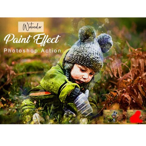 Watercolor Paint Effect Photoshop Action cover image.