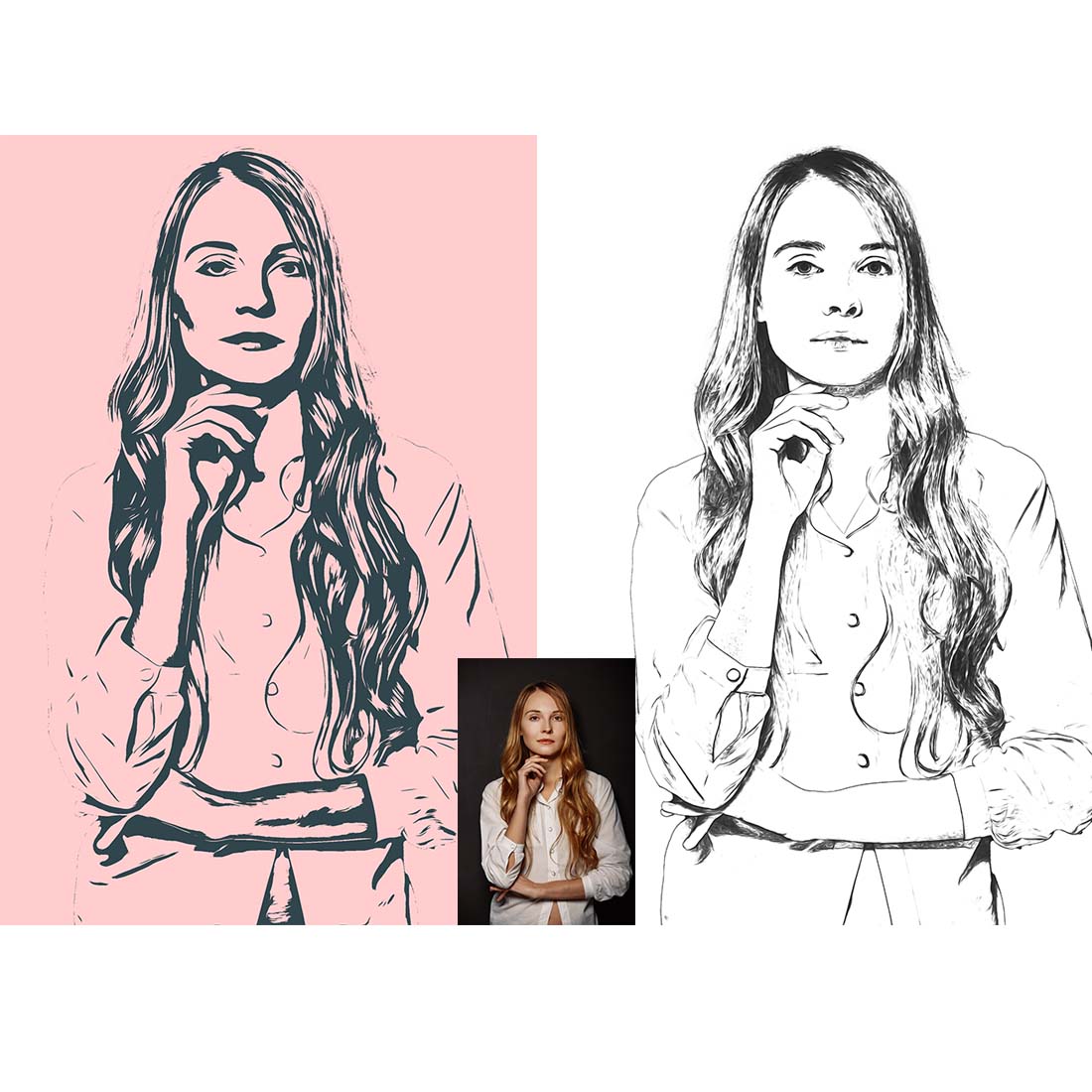 Pastel Pencil Art Photoshop Action preview image.