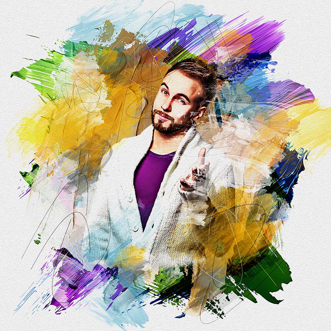 Artistic Painting Effect Photoshop Action preview image.