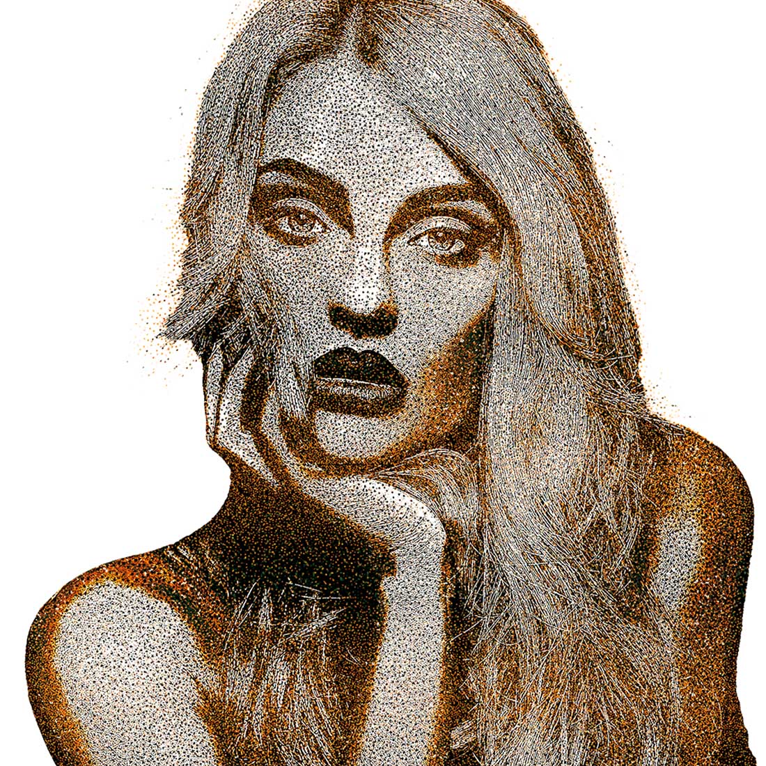 Hedcut Stipple Art Photoshop Action preview image.