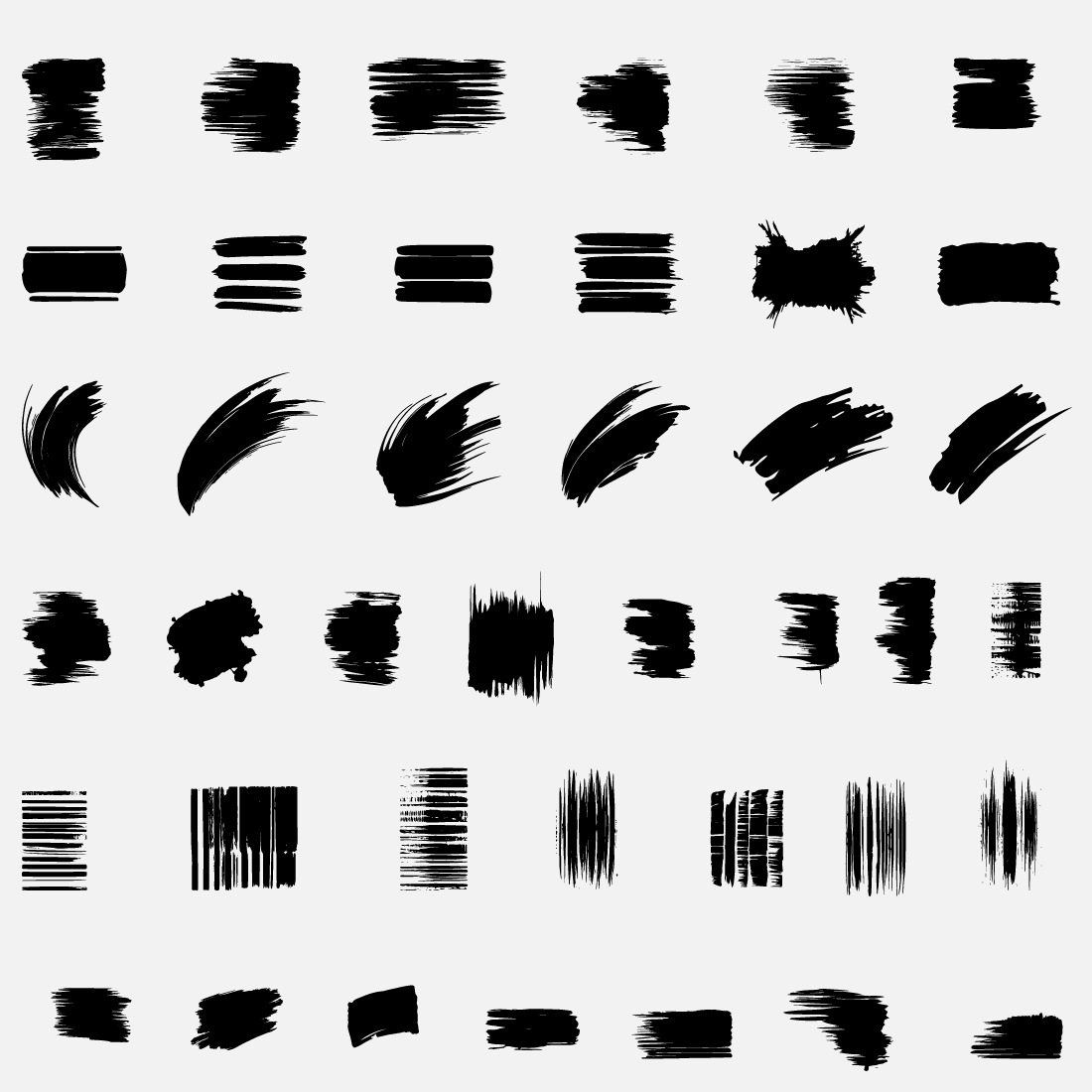vector brush Silhouette grunge and stroke black texture Bundle preview image.