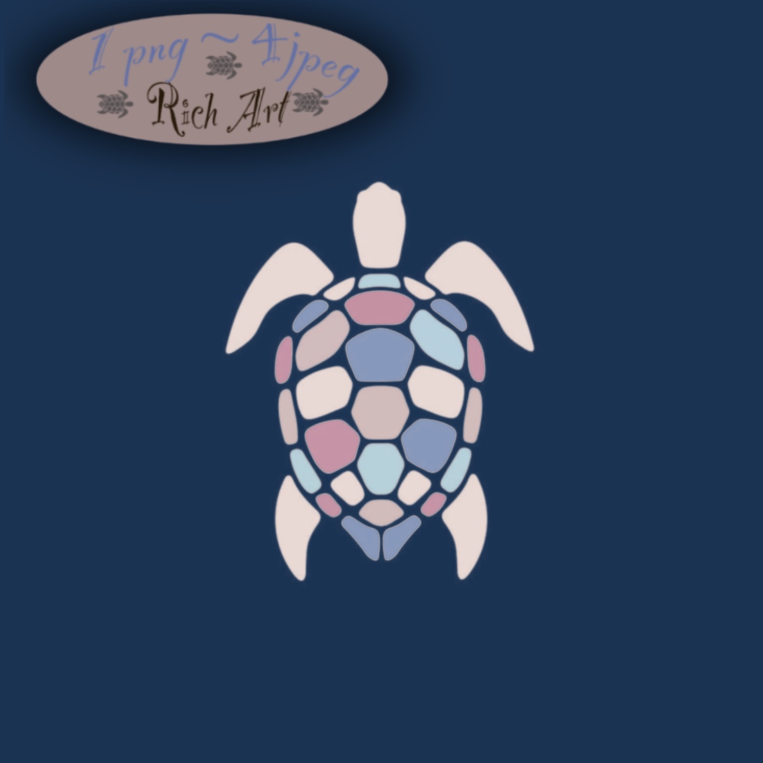 Pastel Sea Turtle Clipart – Cute Ocean Animal Design for Kids Decor & Prints preview image.