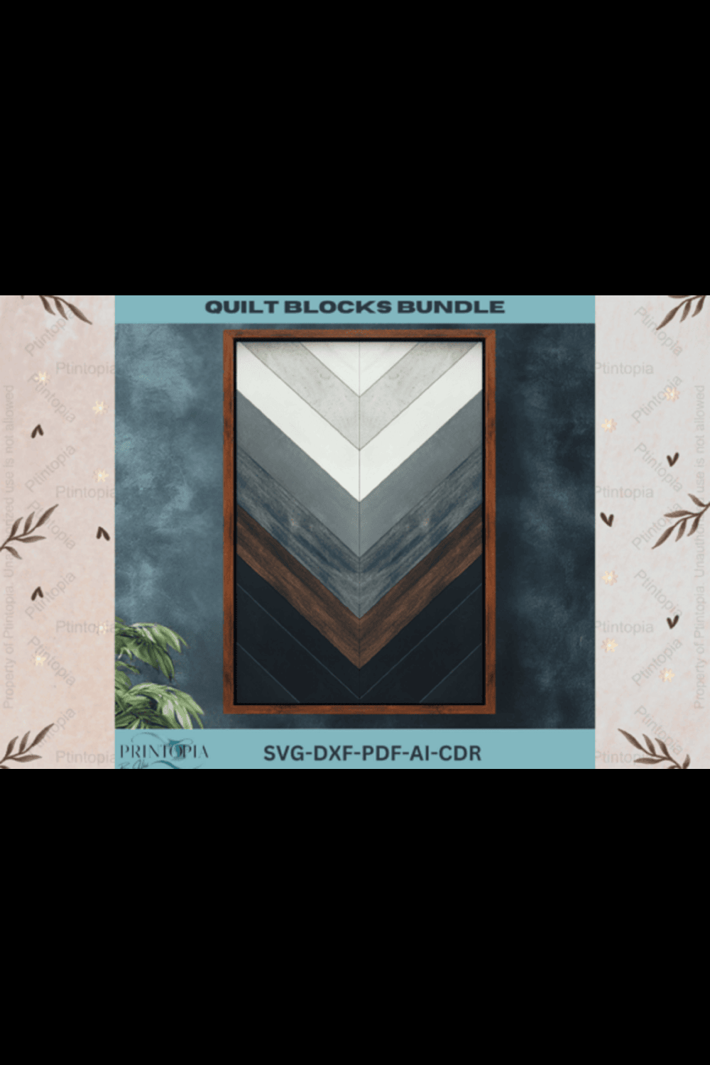 Quilt Blocks SVG Bundle 272 pinterest preview image.